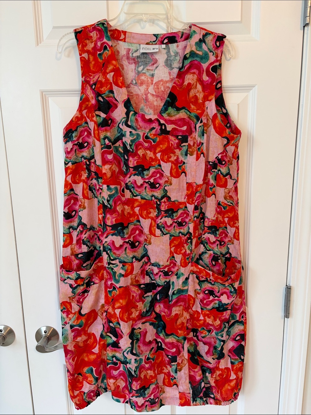 Foil Linen Sleeveless Dress